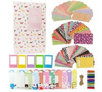 JXE Kit de accesorios 6 en 1 para cámara Fujifilm Instax Mini 9/8 (álbum forestal, pegatina, marco de plástico, marcos para colgar en la pared, clips con cuerda)