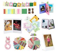 JXE Kit de accesorios de cámara instantánea 9 en 1 marco de fotos de decoración de fotos adhesivo compatible con Fujifilm Instax Mini 8 8+ 9 cámaras Set-PK