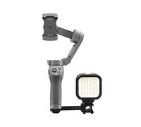 JXE Soporte de extensión para micrófono con triple zapata para micrófono, luz de vídeo LED, compatible con DJI OSMO Mobile 2/Mobile 3 estabilizador de cardán