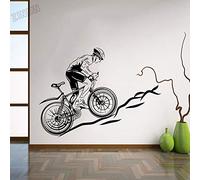 JXGG Calcomanía de Pared de Vinilo para Bicicleta Sala de Estar Bicicleta de Carrera Ciclismo Sala de Adolescentes Pegatinas de Pared Vinilo Ciclista Deportivo Mural de Pared para Gimnasio 42x57 cm