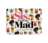 JXGZSO Alfombrilla de ratón con texto en inglés "Sis Let Them Be Mad Mad" para mujer negra, regalo inspirador para mujeres negras (Be Mad MP UK)