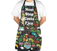 JXGZSO Delantal de cocina con bolsillo y símbolos de Costa Rica, regalo de recuerdo, vacaciones, Costa Rica, Big