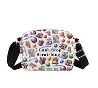 JXGZSO Divertida bolsa de hombro con texto en inglés "I Can't Stop Scratching" para rascar, Rascador Hcb Uk, Bolso cruzado
