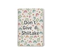 JXGZSO Divertida bolsa de pasaporte de hongos con texto en inglés "Don't Give A Shiitake", regalo para amantes de las plantas y hongos, regalo vegetariano, Shiitake Pb Reino Unido, 1, Bolsa para