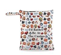 JXGZSO Divertido regalo para jugadores con texto en inglés "I'd Rather Be At The Casino", bolsa de mano, bolsa de mano, regalo para amantes del casino, I'd Rather Be at the Casino