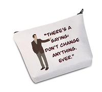 JXGZSO Monk Quote - Bolsa de cosméticos Inspirada en el Programa de televisión There's A Saying Don't Change Anything Ever, Acero Inoxidable y Acero Inoxidable, Bolsa para Cambiar Todo