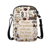 JXGZSO Please Be Patient I'm From The 1900s Nostalgia - Bolso cruzado para amantes retro, regalo de los años 90, The 1900s Cb UK