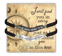 JXGZSO Pulsera con texto en inglés "We're Simply Meant To Be Couple" para regalo sentimental de aniversario, One Size, Cuerda trenzada, Sin piedra preciosa