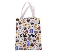 JXGZSO Who TV Show Series Lover Gift Dr Who - Bolsa de lona con diseño de gato y policía, Cat Who, Medium