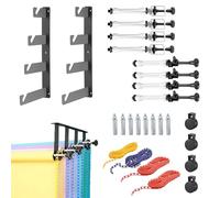 jxgzyy Sistema de soporte de fondo manual de 4 rodillos para telón de fondo con 2 ganchos de cuatro pliegues, 8 barras de expansión, 4 cadenas de soporte de fondo de fotos montado en el techo para