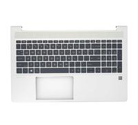 Jxjslp Reposamanos de repuesto para HP Probook 450 455 G8 Series Laptop Top Cover con teclado retroiluminado M78509-001 plateado