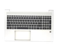 Jxjslp Repuesto para HP Probook 450 455 G8 Maletín Superior reposamanos con Teclado retroiluminado Asamblea M21742-001 Plata
