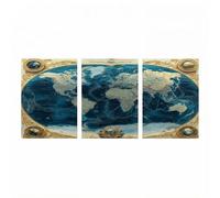 JXLEULIN 3 Pack Luminiscencia Pintar por Numeros Adultos Mapa del mundo, KIT Manualidades Adultos Mar con Brillante Pintura Acrilica y Pinceles Lienzos para Pintar 40x60cm*3 Home Decoration JLYH-0126
