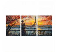 JXLEULIN 3 Pack Luminiscencia Pintar por Numeros Adultos Mujer, KIT Manualidades Adultos París con Brillante Pintura Acrilica y Pinceles Lienzos para Pintar 40x60cm*3 Home Decoration JLYH-0736