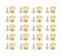 Jxngery 20 juegos de mango pequeño de un solo orificio, 12x11MM, aleación de zinc, joyero de un solo orificio, cajón, mango pequeño de cabeza redonda (imitación de oro)