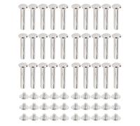 Jxngery 30 juegos de tornillos de remaches M4 de acero inoxidable planos redondos para valla tuercas para decoración de encuadernación de cuero 0.197 x 0.984 x 0.374 in