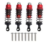 Jxngery 4 Piezas Amortiguador RC Aleación de Aluminio Ligero 1/10 Coches de Control Remoto Amortiguador RC 70 mm (Roja)