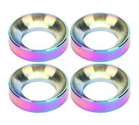 Jxngery 4 tornillos de aleación de titanio para bicicleta de montaña, espaciador, pinza de freno, junta cóncava M6 (azul)