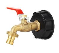 Jxngery Adaptador de Tote IBC Accesorio de Tote de latón de 3/4 Pulgada Rosca Gruesa Accesorio de válvula de Manguera de jardín para Tanque de Agua de 275 a 330 galones