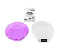 Jxngery Báscula de Alimentos para Mascotas Tazón Gato Perro Cocina Digital Pesaje de Alimentos Tazón para Alimentos para Mascotas Hornear Cocinar (Púrpura)