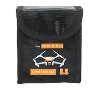 Jxngery Battery Explosion Proof Bag Heat Resistant Lithium Batteries Flame Retardant Protection Storage Pouch for Mini 3 Pro (Capacidad de 2 baterías)