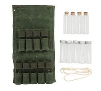 Jxngery Bolsa de Botella Bolsa de Almacenamiento de condimento portátil Plegable con 9 Botellas para Acampar a la Barbacoa Picnic (Verde)