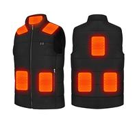 Jxngery Chaleco calefactable, lavable, carga USB, chaqueta térmica eléctrica, ropa térmica térmica con 3 ajustes de temperatura opcionales, parte inferior resistente al frío (XXL)