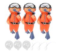 Jxngery Decoración del Buzo del Acuario Resina Segura Posición Ajustable Adornos de Buzo Pequeño Pescado de Agua Salada de Agua Dulce Escena de Viento Adecuada