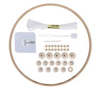 Jxngery DIY Kit de campanillas de viento, cuentas redondas de madera, adornos artesanales, colgante decorativo hecho a mano