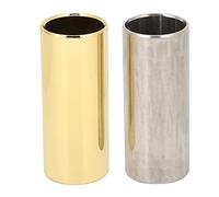 Jxngery Guitar Slide Set Metal Finger Instrument Accessory Electric Banjo Ukulele Gold Silver 2pcs