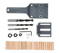 Jxngery - Juego de 38 brocas rectas para carpintería, localizador de agujeros, guía de perforación, herramientas manuales (Gris)