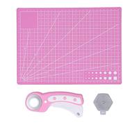 Jxngery Juego de cortadores rotativos con placa de respaldo A4, bolsa de fieltro, 5 cuchillas reemplazables, kit de corte rotativo de acero inoxidable de 45 mm para cortar papel