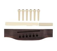 Jxngery Juego de Puente pre-ranurado para Guitarra, con Pasador de cejuela de plástico de Palisandro Duradero para Guitarras acústicas