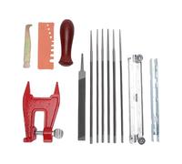 Jxngery Kit de lima de motosierra 1/8 pulg. 5/32 pulg. 11/64 pulg. 3/16 pulg. 13/64 pulg. 7/32 pulg. Mango de madera Limas universales para afilar sierras de cadena para servicio