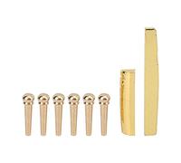 Jxngery Peguas de Guitarra Nuez sillín Puente Pin Pin GL27 Ballada Brass Golden Fin Botón Herramienta de fijación para Guitarra de acousitc