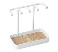 Jxngery Soporte de joyería de Escritorio, Estante Organizador de joyería Multifuncional de PP Que Ahorra Espacio para Pendientes, Collares y Pulseras (Blanca)