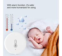 Jxngery ZigBee Sensor de temperatura y humedad con función de alarma Control de aplicación Temperatura interior Monitor de humedad Medidor de temperatura inteligente Mini