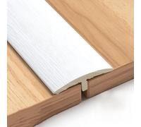 JXNVHJ 4cm Ancho, Tira De Borde De Umbral Perfil Forma T Cubrecantos Embellecedor, Perfil De Transición, Tira De Transición De Piso De PVC, Impermeable, Autoadhesivo(White)