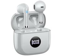 Jxrev Auriculares inalámbricos, Bluetooth 5.4, estéreo profundo, auriculares intraurales con micrófonos ENC con cancelación de ruido, reproducción de 40 horas con mini funda, auriculares impermeables