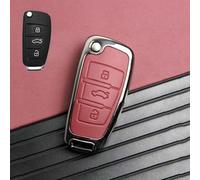 JXTTJ Coche Llave Cubierta para Audi A6 Allroad 4GH4GJ 2012-2015, Coche Llave Protector, Funda Llave de Coche Resistente Al Polvo Accesorios,Einheitsgröße-A Red