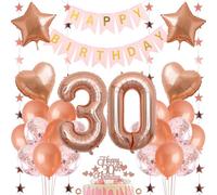 Jxuzh 30 cumpleaños decoración niña decoración 30 cumpleaños niña globo 30 cumpleaños oro rosa cumpleaños decoración 30 oro rosa feliz cumpleaños 30 cumpleaños decoración 30 años cumpleaños niña 33