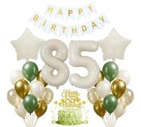 Jxuzh 85 cumpleaños decoración verde salvia 85 cumpleaños mujer hombre 85 cumpleaños decoración hombre mujer globo 85 cumpleaños decoración cumpleaños beige blanco oro 85