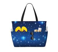 JxWCher Bolsa de playa con estampado de estrellas azules de 28 L, resistente al agua, ligera, para gimnasio y camping
