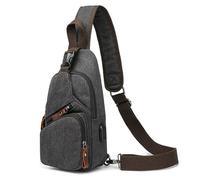 JXXUIRUIEEN Bolso bandolera de lona vintage con puerto USB for viaje para Mujeres Hombres(Colour 3)
