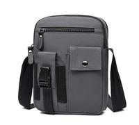 JXXUIRUIEEN Bolso para hombres Bolso bandolera de hombre de tejido de poliéster Uso diario(Grey)