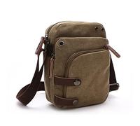 JXXUIRUIEEN Bolso para hombres Bolso bandolera de hombro for hombre Bolso portátil de viaje Uso diario(Khaki)
