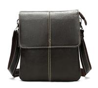 JXXUIRUIEEN Bolso para hombres Bolso de hombro Sección vertical for hombre de bolso con solapa de color puro Uso diario(Oil brown)