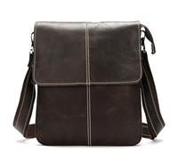 JXXUIRUIEEN Bolso para hombres Bolso de hombro Sección vertical for hombre de bolso con solapa de color puro Uso diario(Dark brown)