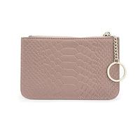 JXXUIRUIEEN Mini Bolsa de Monedas Monedero Corto de Cuero for Mujer con Cremallera y Mini Llavero(Pink)