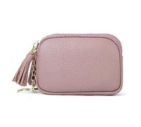JXXUIRUIEEN Mini Bolsa de Monedas Monedero pequeño con Borla y Doble Cremallera for Mujer(Pink)